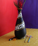 Elegant Black Warali Design Terracotta Pots