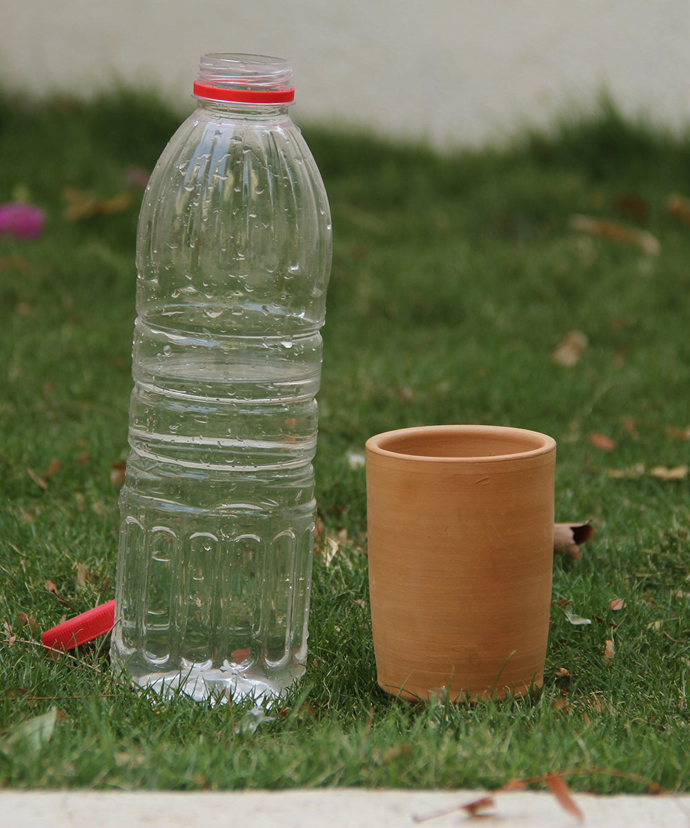 Natural Terracotta Clay Handmade Water Glass