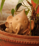 Beige Terracotta Wall Corners Ganesha Idol