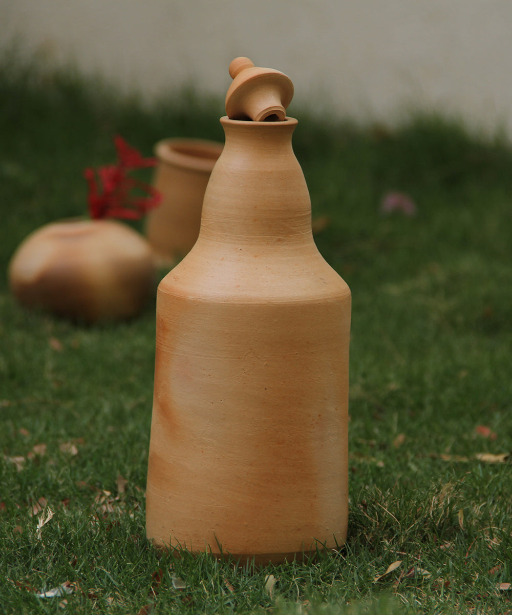 Terracotta Clay Handmade Water Bottle