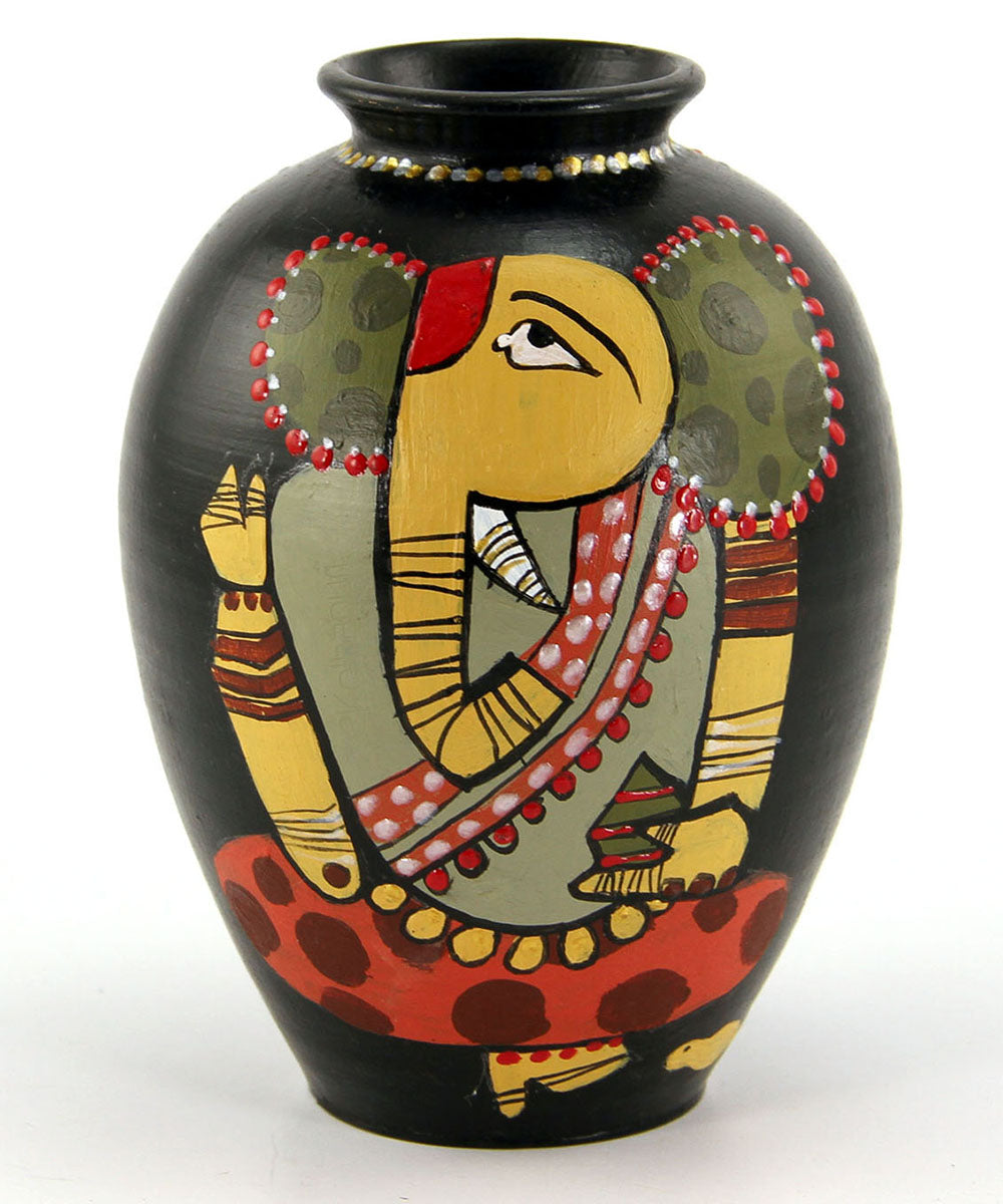 Multicolor Pot with Modern Ganesh Painting