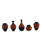 Handpainted Terracotta Miniature Pots With Wooden Frame