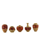 Wall Hanging Terracotta Multicolor Pots With Wooden Frame